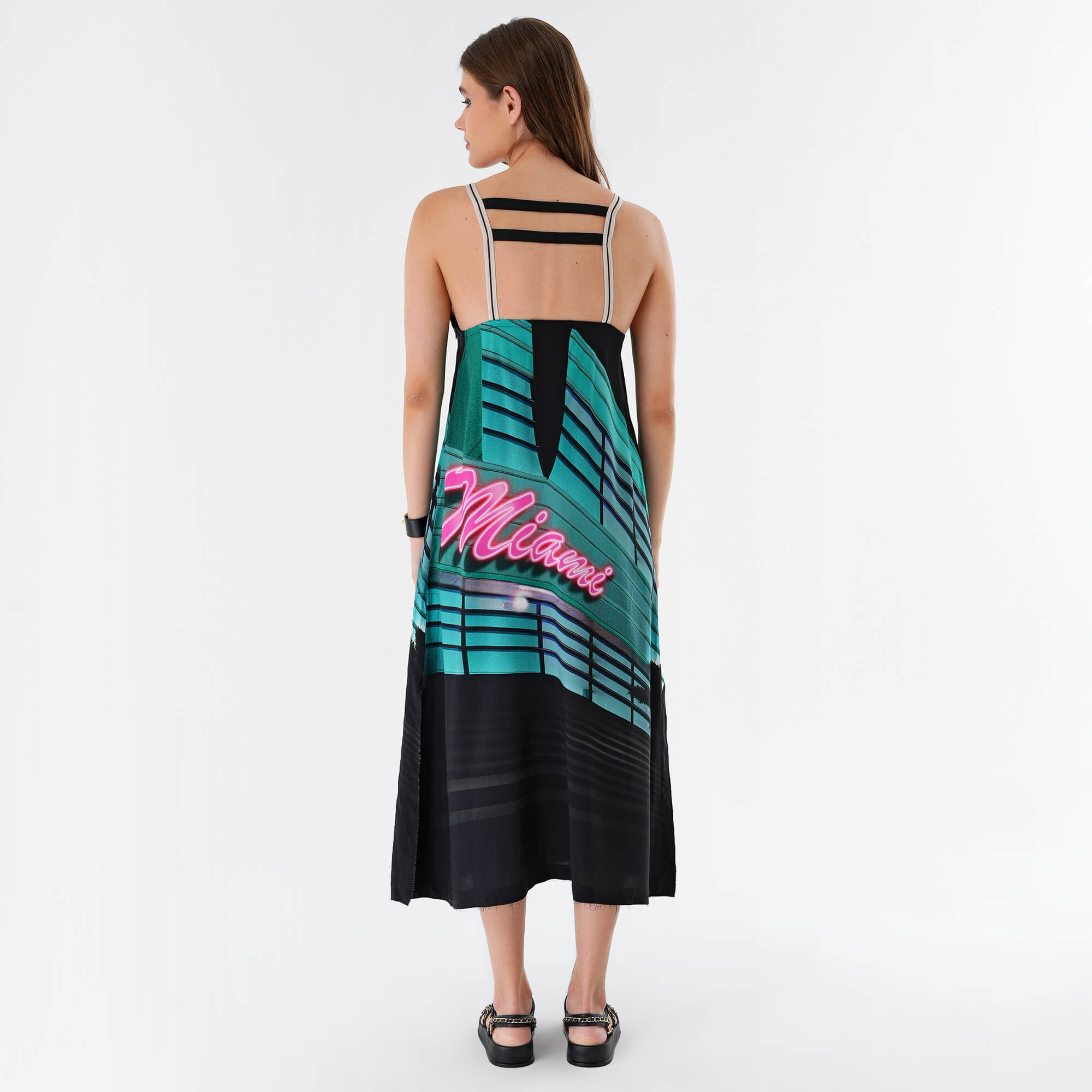 Palm Angels - Miami Graphic Print Midi Dress IT40